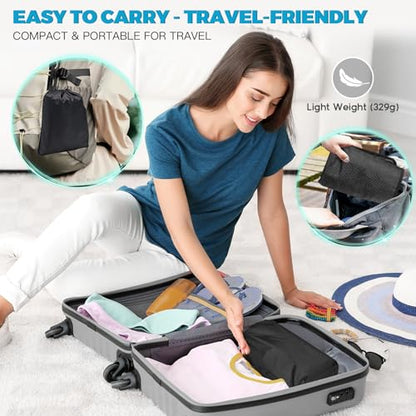 Inflatable Travel Seat Cushion, Airplane Seat Cushion for Long Flights & Car Rides, Portable Air Pad with Built-in Pump, Ergonomic Tailbone Buttocks Pain Relief for Office Chair, Wheelchair, Stadium