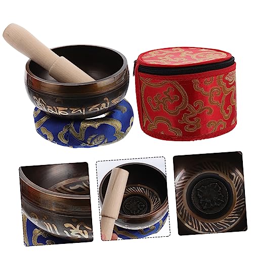 Tibetan Singing Bowl Set for Meditation Handcrafted Sound Bowl with Mallet Cushion and Storage Box Yoga Mindfulness and Relaxation
