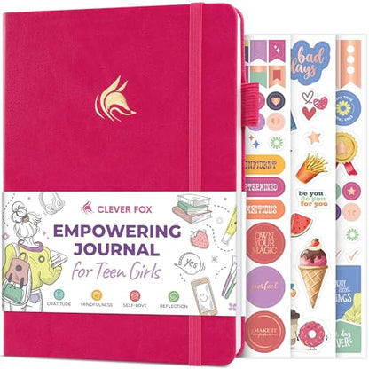Clever Fox Empowering Journal for Teen Girls – Guided Self-Love Diary with Prompts – Gratitude & Manifestation Notebook, Teenage Gifts (Fuchsia) - color: Fuchsia