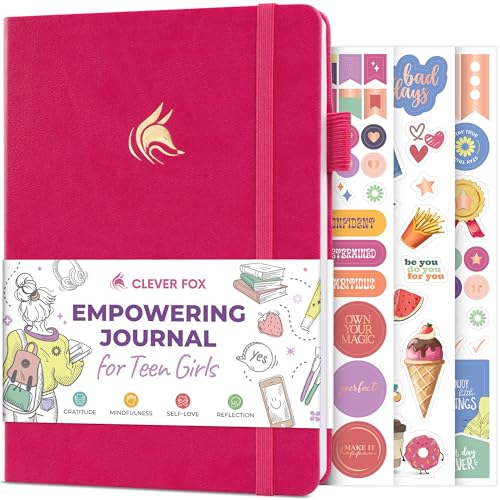 Clever Fox Empowering Journal for Teen Girls – Guided Self-Love Diary with Prompts – Gratitude & Manifestation Notebook, Teenage Gifts (Fuchsia) - color: Fuchsia