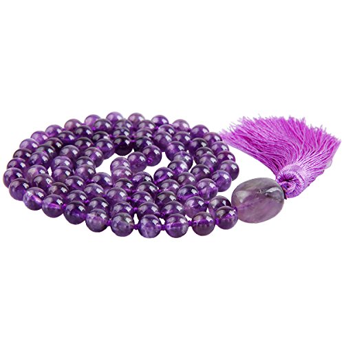 Amethyst Wrap Bracelet,Beaded Necklace Tibetan Buddhist Prayer Beads