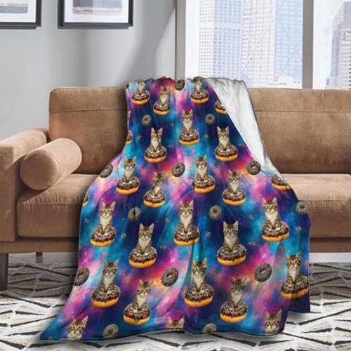 Adults Men Women Kids Extra Soft Blankets, Space Doughnut Donut Cats Keep Warm Throw Blanket Queen Size Throw Wearable Cuddle, Home Blanket - color: Pattern 12, size: 60x80inch-adults