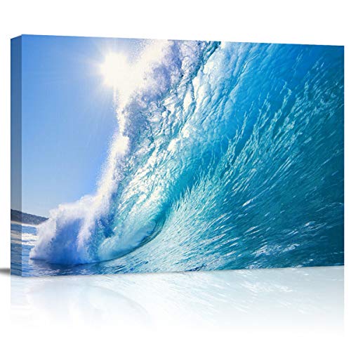 Canvas Wall Art - A Big Wave in The Pacific Ocean - Modern Wall Decor Gallery Canvas Wraps Giclee Print Stretched and Framed Ready to Hang - 16" x 24" - color: Artwork-10, size: 24"L x 16"W