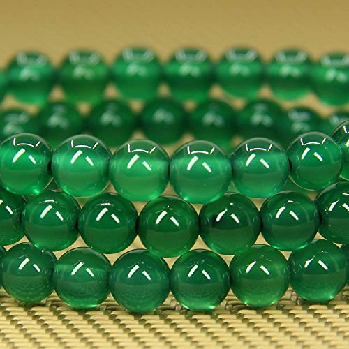 Angelstones Handmade Natural Healing Gemstone 6mm Round Beads Stretch Crystal Bracelet 7 Inch Unisex - color: Green Agate
