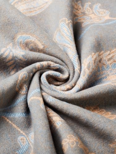 Women's Reversible Pashmina Shawl Wrap for Women Big Scarf Holiday Gifts - color: 07-pink-white