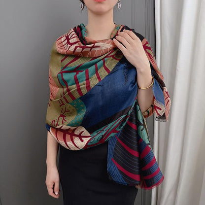 Soft Silky Pashmina Shawl Wrap for Women,Lightweight Spring, Elegant Wrap for Spring Wedding & Travel - color: Dark Blue
