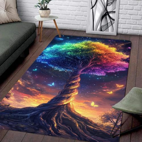 Tree of Life Area Rug – Boho Spiritual Nature Carpet for Living Room, Bedroom, Meditation – Soft Non-Slip Floor Mat for Home Decor – Abstract Art Style Modern Accent Rug (Tree of Life 07) - color: Tree of Life 07