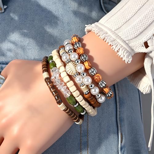 Gothic Bracelet Adjustable Punk Braided Leather Multilayer Grunge Set Bracelets Emo Metal Cuff Wrap Bangles Meaningful Gift - color: J-BZ-75