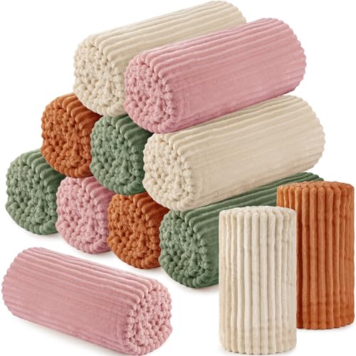 Buryeah 12 Pcs Flannel Throw Blanket Bulk 50 x 60 in Sleepover Blanket Outdoor Wedding Throw Lightweight, Oeko-tex Standard 100 Certified for Sofa Homeless Gifts (Multicolor) - color: Multicolor