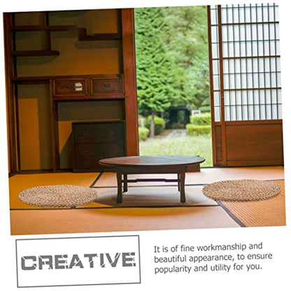 Cabilock Front Door Woven Mat Thick Decorative Meditation Cushion for Indoor Seating Natural Straw Yoga Floor Pad for Meditation and Relaxation