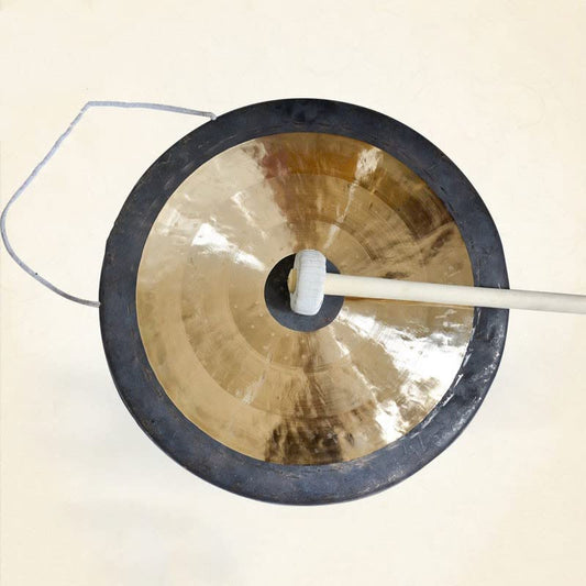 Desktop gong Percussion Instruments Zen Decor Includes Mallet and Lanyard/Authentic China/Focused on Tone/Selected Handcrafted Quality/Perfect for Sound Restoration Home or Office - color: 2, size: 45cm