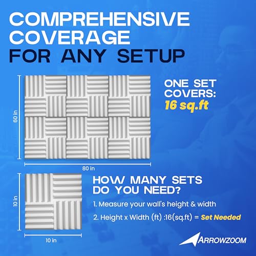24 Acoustic Panels Wedge Sound Absorbing Acoustic Treatment Tiles 10x10x1inches Studio Noise Cancellation 26kg/m3 High Density Acoustical Walls Dampening Foam Fire Retardant AZ1134 White - color: Pearl White, size: 24 Pieces - 10x10x2 in
