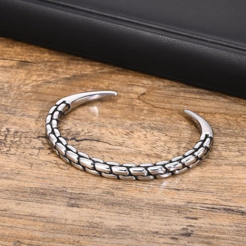 Handmade 925 Sterling Silver Bangle Bracelet Simple Silver/Gold Adjustable Cuff Bangles Durable Stainless Steel bracelet for Men &Women Daily Jewelry Gift for Anniversary Birthday Gift - color: Bangle-21