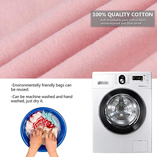 PlasMaller Dust Cover Storage Bags Purified 100% Cotton Flannel with Drawstring Pouch For Handbags Purses Pocketbooks Shoes Boots Set of 3 (Pink) - color: Pink