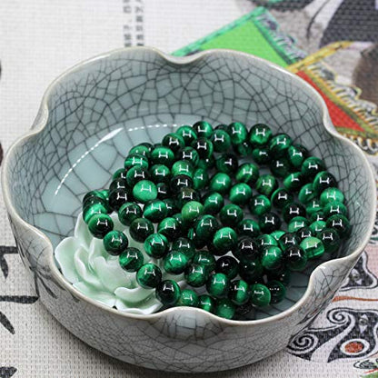 Keleny Gem Semi Precious Gemstones 8mm Natural Stone Round Beads Rock Crystal Jasper Stretch Bracelet 7 Inch Unisex - color: Green