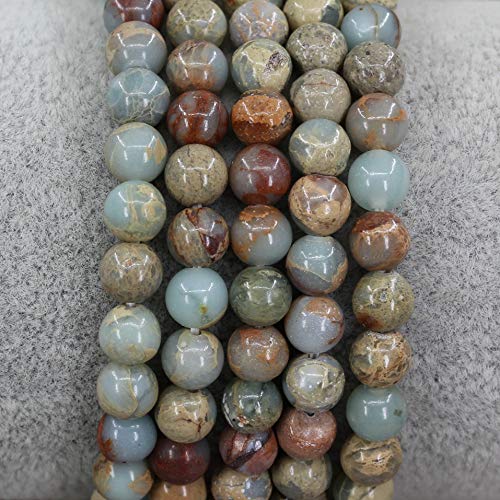 Keleny Semi Precious Crystal 6mm Round Beads Rock Yoga Stretch Bracelet 7 Inch Unisex Unisex - color: Multicolor Serpentine