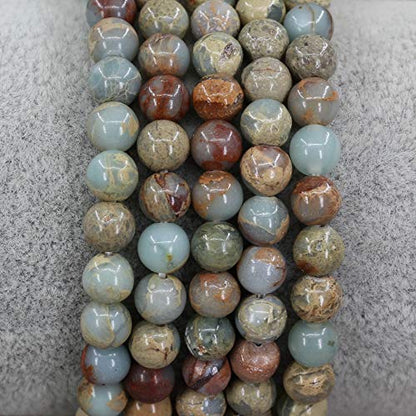 Keleny Semi Precious Crystal 6mm Round Beads Rock Yoga Stretch Bracelet 7 Inch Unisex Unisex - color: Multicolor Serpentine