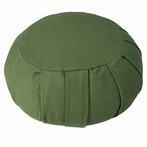 YogaAccessories Round Cotton Zafu Meditation Cushion Pillow - color: Sage