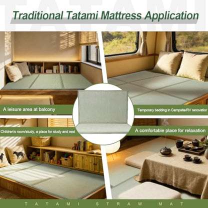 Japanese Traditional Tatami Mat - size: 3'3" x 6'7", style: Rush Grass Mat 78“×39”×0.47“