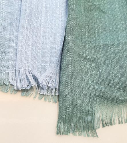 Women's Cotton Scarves Lady Light Soft Fashion Solid Scarf Wrap Shawl - color: 3 # Hole Green Light Blue