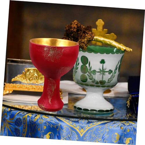 Ciieeo Holy Cup Resin Decorative Goblet for Worship Sacrifice Cup for Home Altar Ceremonies Elegant Tabletop Prop for Religious Rituals