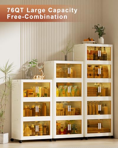 228QT Stackable Storage Bins with Lids 3 Pack, 57Gal Storage Containers with Smooth-Rolling Wheels, Plastic Closet Organizers and Storage, Collapsible Storage Bins for Home, Office and Dorm - style: 3 Pack