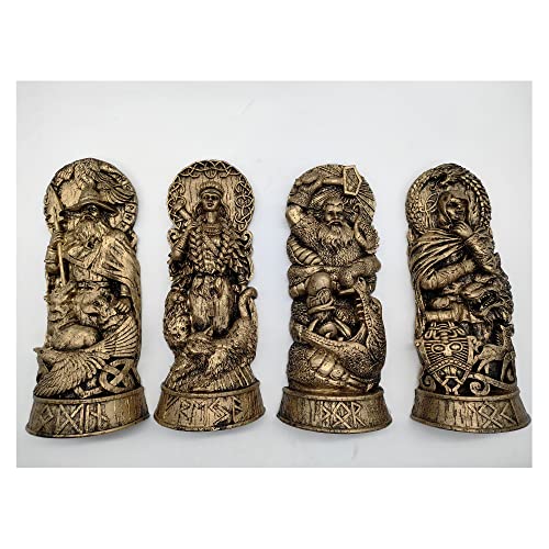 Norse Gods Statue Norse Odin Loki Freyja Thor Statue Scandinavian Pantheon Ornaments Resin Viking Mythology Figurines Table Decorative Gift - color: Ng
