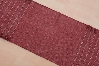 Jaipur Art & Rugs Cotton Yoga Rug - Eco-Friendly Hand-Woven Thick Mat (24”x72”x5mm) for Everyday Fitness at Home - Comfortable & Extra-Long - color: Red