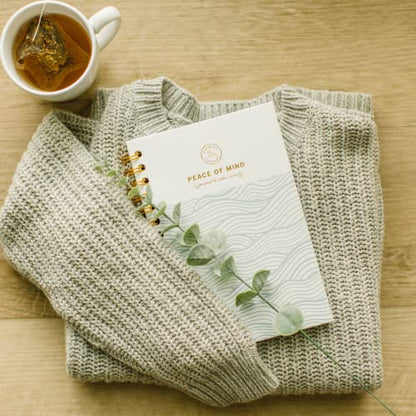 Promptly Journals, Peace of Mind: A Journal to Calm Anxiety (Aquamarine Bue, Linen/Leatherette) | Anxiety Relief | Mental Health Journal | Anxiety Self-Help Journal | Anxiety Coping Journal - color: Aquamarine Bue