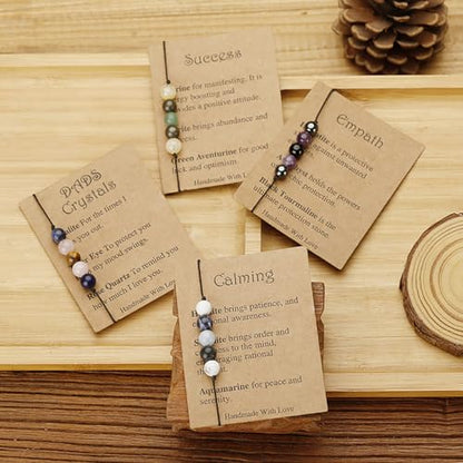 yfstyle Crystal Healing Stones Bracelets for Women & Men - Amethyst Anxiety Protection Bracelets - Natural Gemstones Jewelry Gifts - color: Calming