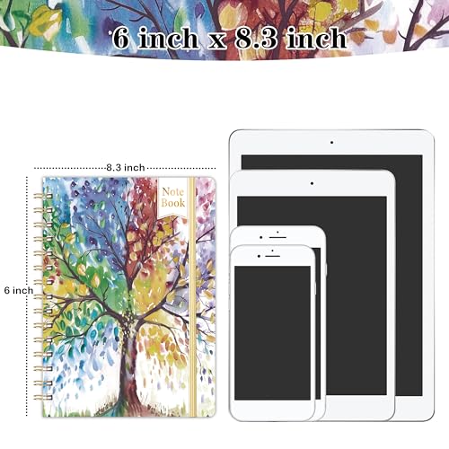 Ruled Notebook/Journal - Lined Journal, 8.5" X 6.4", Ruled Spiral Notebook/Journal, Banded with Waterproof Hardcover, Exquisite Inner Pocket for School, Office & Home - color: Multi