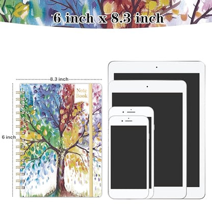Ruled Notebook/Journal - Lined Journal, 8.5" X 6.4", Ruled Spiral Notebook/Journal, Banded with Waterproof Hardcover, Exquisite Inner Pocket for School, Office & Home - color: Multi