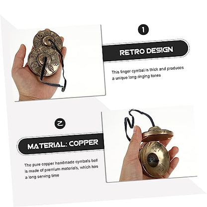 SECFOU Yoga Meditation Bell Pure Copper Handmade Cymbal Sturdy and Design Harmonic Tones for Relaxation