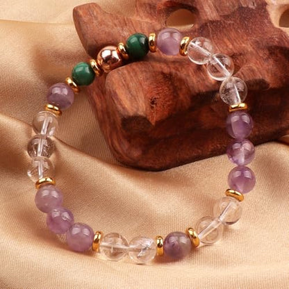 KSQS Healing Stone Bead Bracelet for Women, Natural Gemstones Balance Protection Bracelet, Spiritual Crystal Beads Bracelet Anxiety Relief with Meaning Card - style: Pain Relief