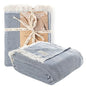 Bed Blanket, Lightweight, Cotton-Rich Blend, Recycled Cotton, Twin Size (57 x 79 Inch), Textured Woven Bedding, Breathable Layering Cover, Navy Blue - color: Navy Blue, size: Twin