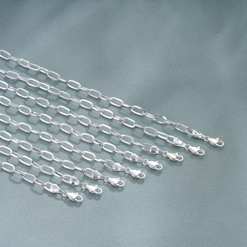 S925 Sterling Silver Paperclip Chain Bracelets for Women - Sterling Silver Paperclip Chain Bracelet Handmade Jewelry Gold Bracelets for Women 8"