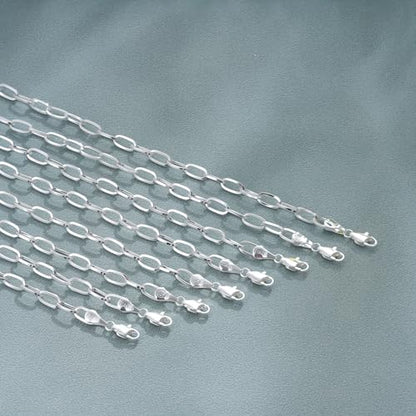 S925 Sterling Silver Paperclip Chain Bracelets for Women - Sterling Silver Paperclip Chain Bracelet Handmade Jewelry Gold Bracelets for Women 8"