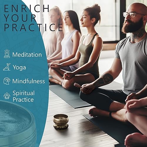Silent Mind Tibetan Singing Bowl Set – Easy to Play & Beginner Friendly Meditation Bowl with Cushion, Mallet & Case | Stress Relief & Mindfulness | Gift-Ready - color: Plain Textured, size: With Case