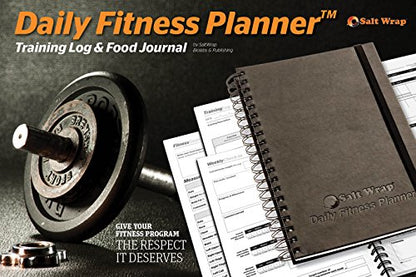 Daily Fitness Planner - Gym Workout Training Log, Weightlifting Exercise Journal, and Food/Diet Tracker - Daily and Weekly Pages, Goal Tracking, Spiral-Bound, 7 x 10 inches