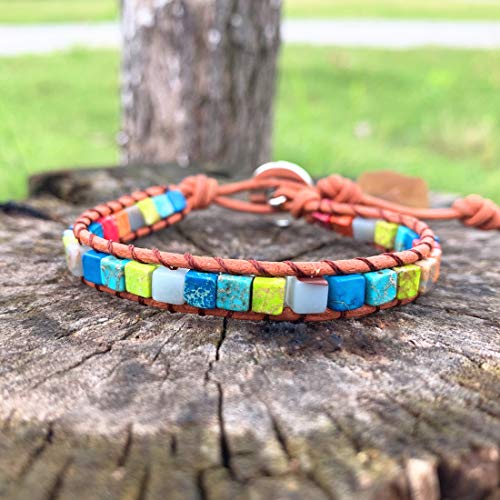 YGLINE Amazonite Handmade Wrap Bracelet Tree of Life Natural Stone Bracelet