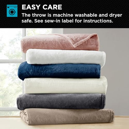 Brookstone Nap Plush Throw Blanket for Couch | Warm & Super Soft Blanket with Unmatched Heavy, Dense, and Ultra-Comfy Throw | Luxurious Drape, Cozying Up on a Sofa, Chair | White - color: White