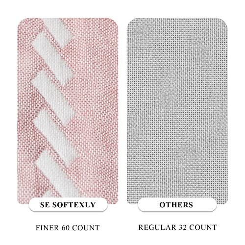 SE SOFTEXLY Muslin Blanket Throw 50x60, Jacquard Summer Cooling Blanket Cozy Organic Egyptian Cotton Bed Spread for Bed Couch Breathable Lightweight Keep Body Cool for Hot Sleepers - color: Vertical Pink