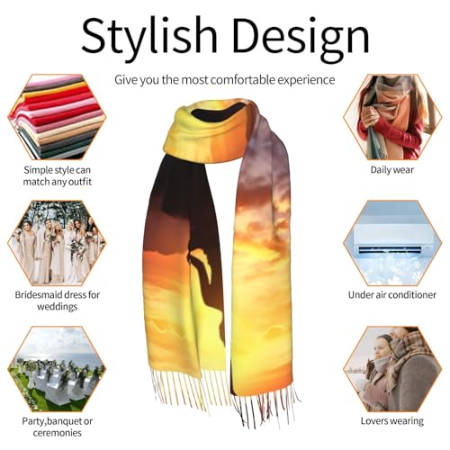 Yoga Meditation Scarf for Women Winter Warm Scarves, Cashmere Feel Tassel Fashion Scarfs, Pashmina Shawl and Wraps