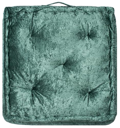 SAFAVIEH Home Collection Belia Green 18-inch Square Tufted Floor Pillow with Insert - color: Green, size: 18 x 18-Inch