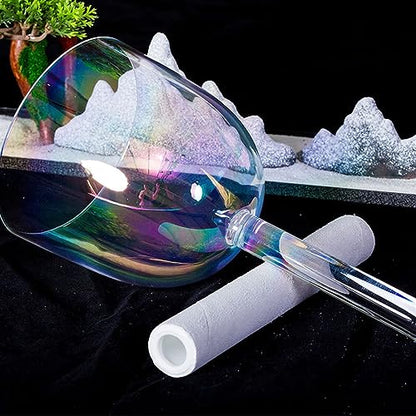 Hand-held Colourful Clear Crystal Singing Bowl With Heavy Duty Carrying Case, Professional Sound Healing Instrument for Yoga Meditation Zen (Color : 6Inch F4) - color: 6Inch F4