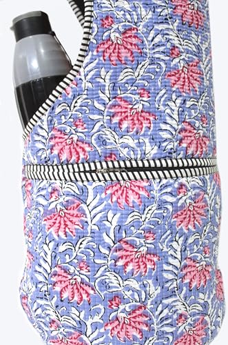 INDIAN CRAFT CASTLE Yoga Mat Bag | Tote Mat Bag | Sling Yoga Tote w/Large Side Pocket & Zipper Pocket | Yoga Mat Carrier Fits Most Size Mats - color: Purple