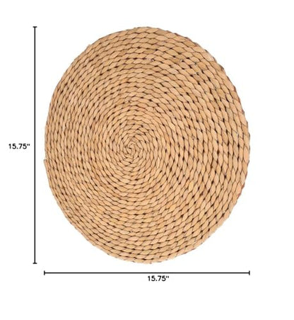 PRETYZOOM Thickened Woven Yoga Meditation Cushion Pad for Outdoor Picnics Natural Straw Floor Mat Comfortable Seating for Home and Garden Use Thick