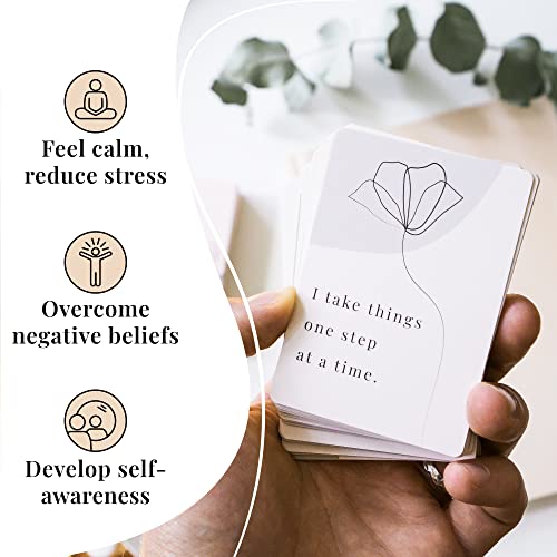 Affirmation Cards for Women Balance — 52 Positive and Motivational Cards | Daily Empowering Inspirational Questions for Therapy, Meditation, Self-Care & Mindfulness | Double-Sided and Sturdy