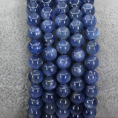 Keleny Blue Kyanite Crystal 6mm Round Beads Rock Yoga Stretch Bracelet 7 Inch Unisex