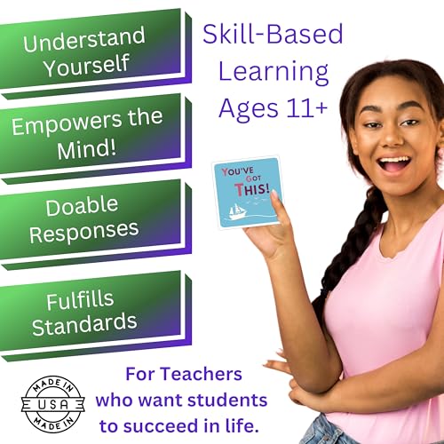 60 Calming Coping Skills Card Deck, Therapeutic Tools for Anxiety, Anger, Depression | Become Empowered During Real-Life Obstacles | DBT Skills for Personal Reflection, Family & School Activities